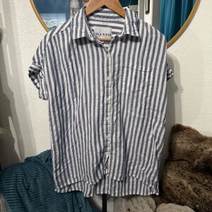 Blue and White Striped Shirt